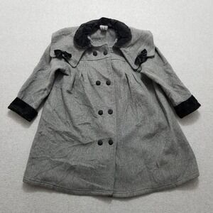 Melody Kids Jacket Youth 7-8 Gray Buttons Girls‎ Outdoor